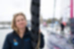 Elodie Bonafous, skipper of IMOCA Association Petits Princes - Quéguiner. Photo: Sébastien Salom-Gomis