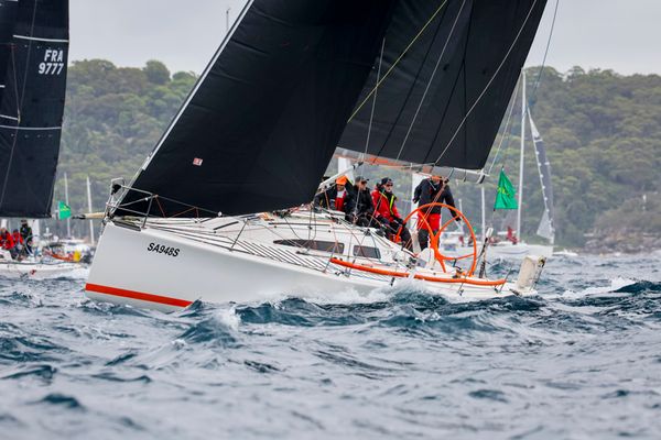 Clockwork pictured just before the start of the 80th Sydney Hobart.