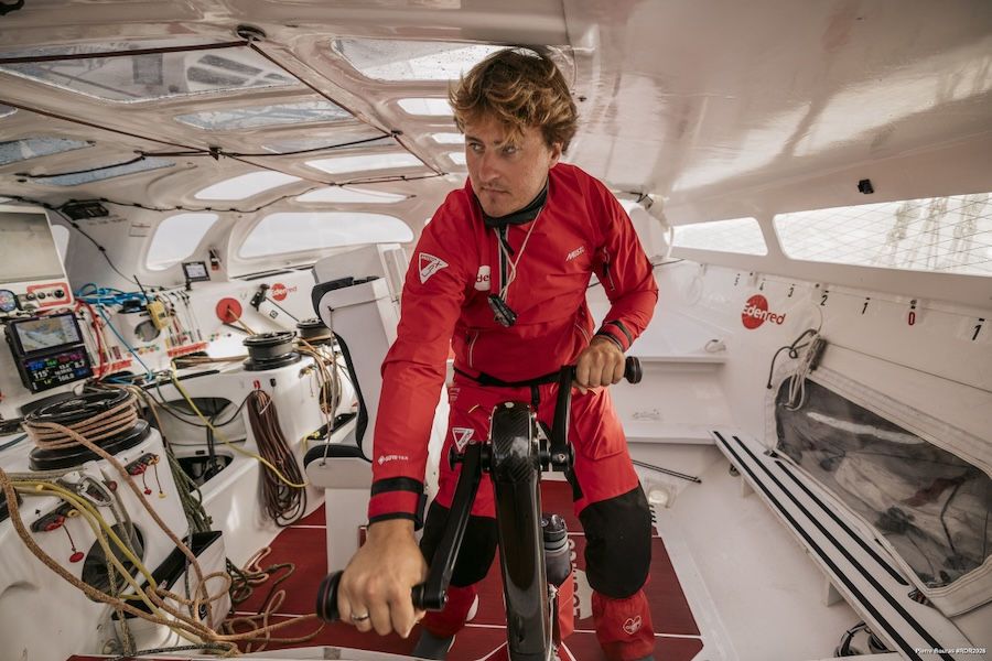 Basile Bourgnon aboard Edenred. Photo: Pierre Borras
