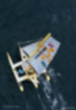 Charlie Capelle's trimaran, one of five A Capella boats built by Walter Greene