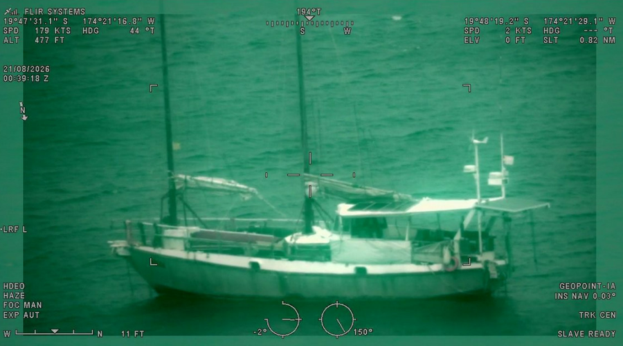 A vessel photographed by the crew of the MC-12K in August 2026