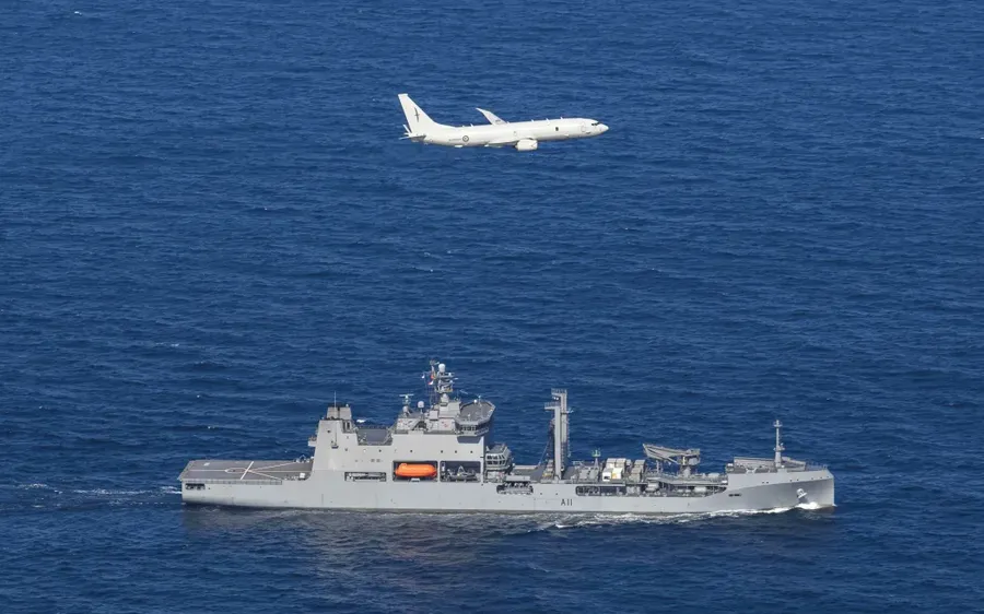 A-Royal-New-Zealand-Air-Force-Poseidon-P8-A-works-in-partnership-with-HMNZS-Aotearoa-during-Op-Whio.-Photo-Supplied-NZDF-.webp