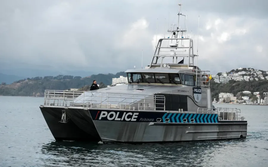 A-Wellington-police-boat-Photo-RNZ-Samuel-Rillstone.webp