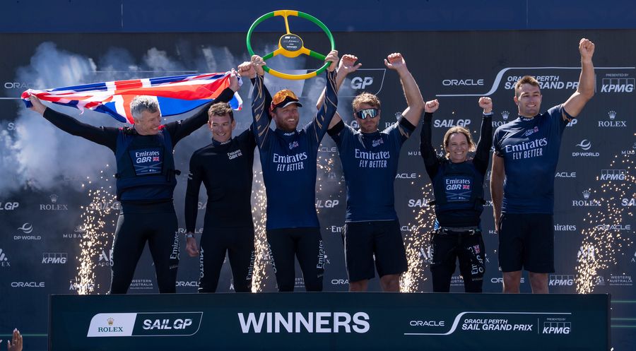 Emirates GBR celebrate a victory in Perth during the 2026 season
