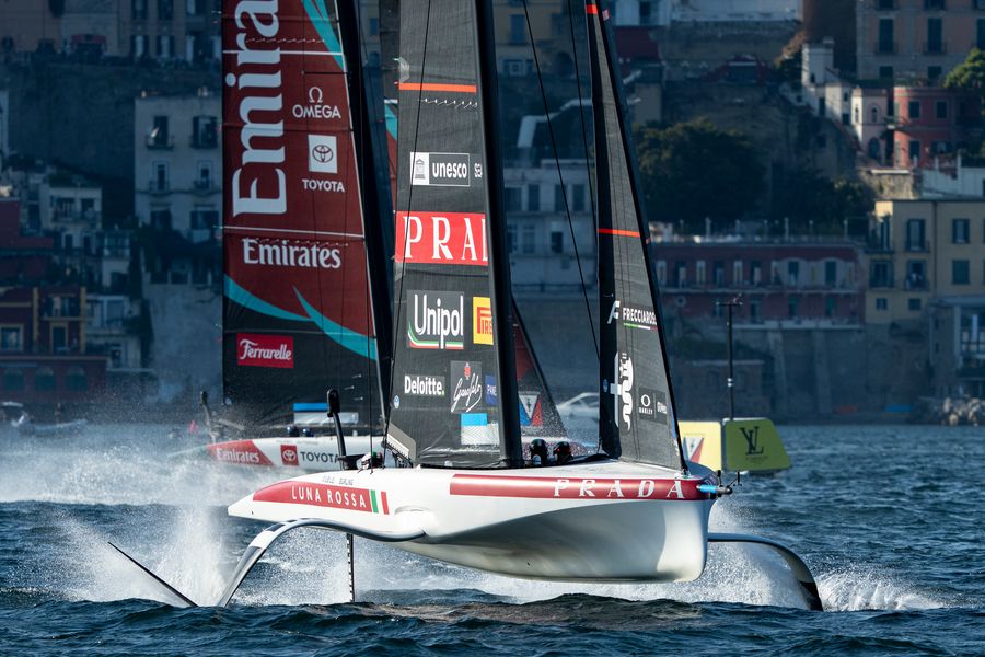 EMIRATES TEAM NEW ZEALAND, LUNA ROSSA TEAM 1. 27 September 2026. Louis Vuitton 38th America's Cup - Preliminary Regatta Naples