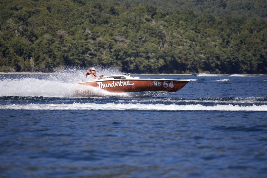 The 1958 Ryancraft Thunderbird at speed, winner of the Jens Hansen Trophy.