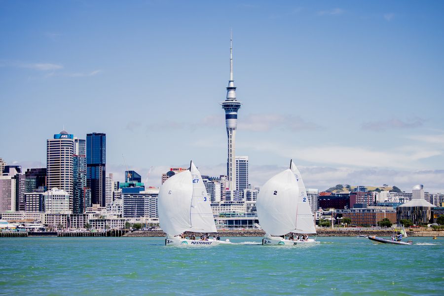 Action from the 2025 Toyota Youth International Match Racing Cup. Photo: Suellen Hurling / Live Sail Die