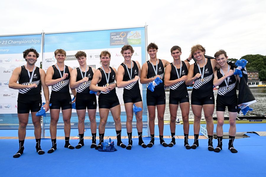 NZ men's eight hold off Australia by 0.08 seconds to claim U23 bronze, 26 July 2026