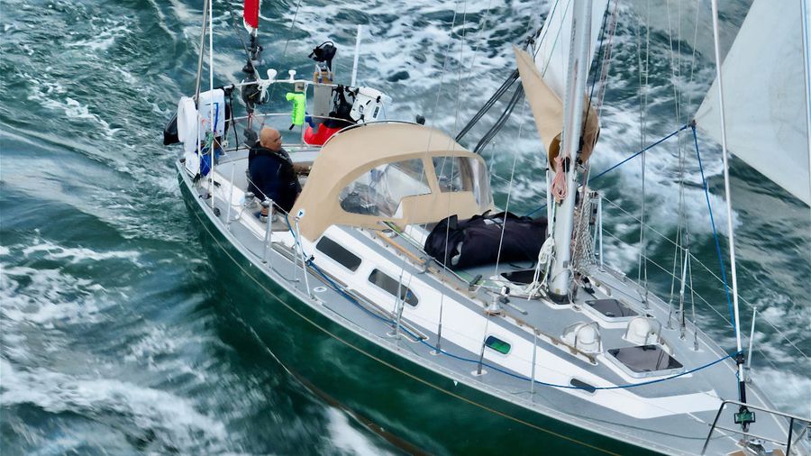 Andrea Lodolo and Bibi, now racing the Golden Globe Race 2026