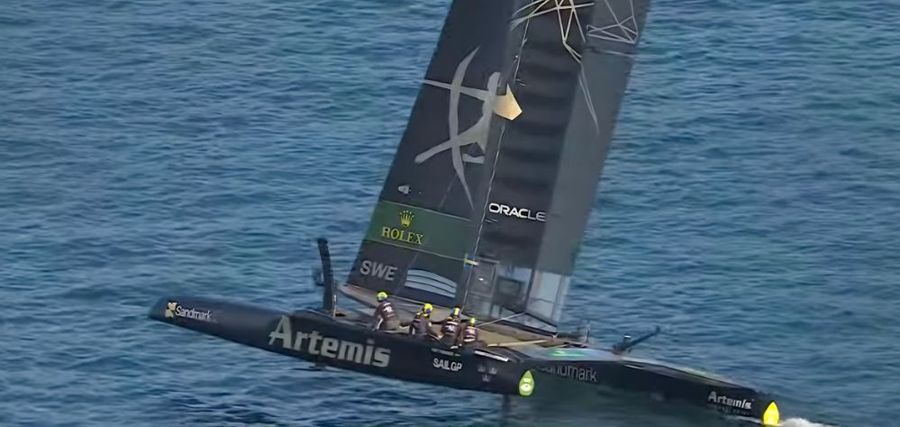 Artemis lead every mark in Geneva as Grael's U.S. debut ends sixth. SailGP Geneva 2026 A1.