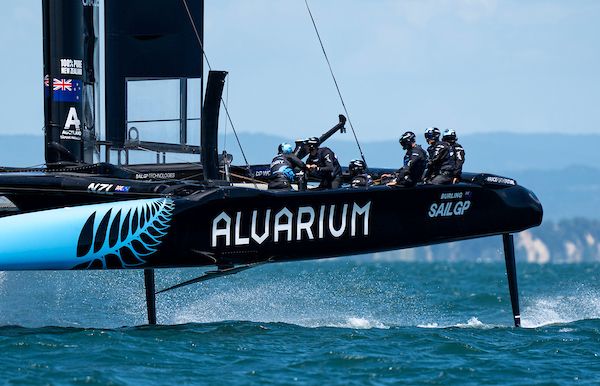 New Zealand SailGP Team helmed by Peter Burling in action during a training session ahead of The Rolex SailGP 2025 Championship ITM New Zealand Sail Grand Prix in Auckland, New Zealand. Monday 13 January 2025. Photo: Bob Martin for SailGP.
