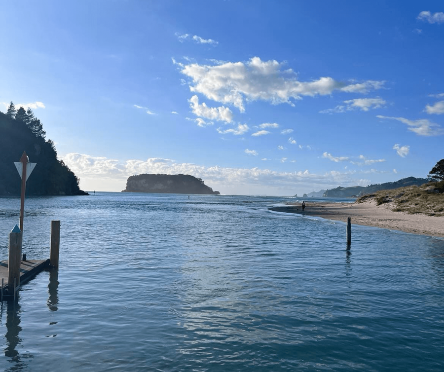 The bar crossing at the entrance to Whangamata Harbour