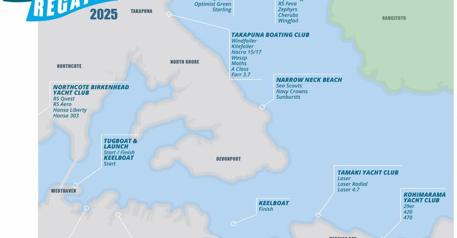 Best vantage points for viewing / Credit: Regatta.org.nz