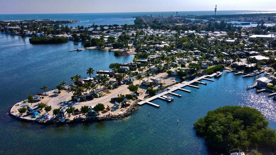 Aerial view of Boyd's marina