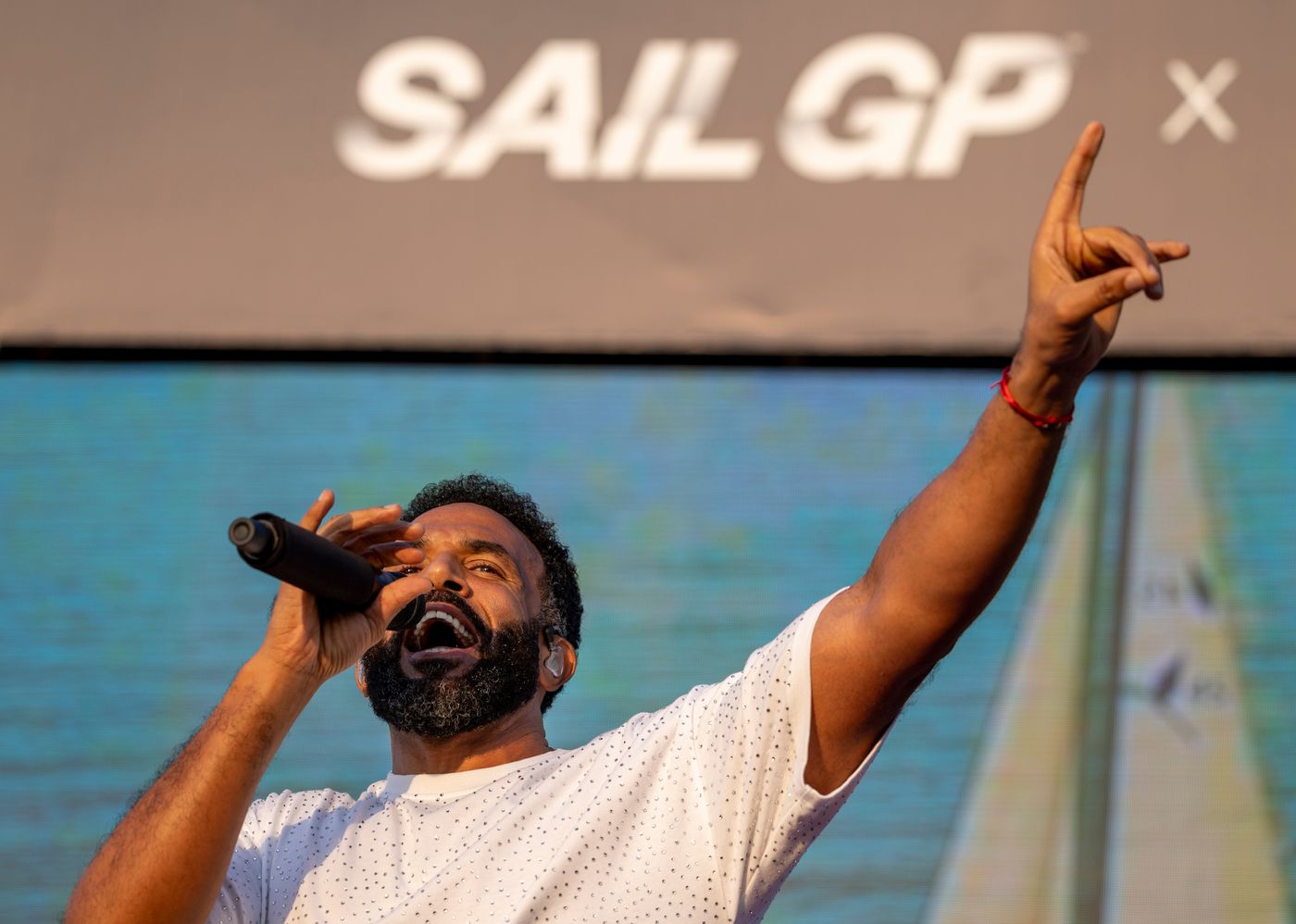 Craig David pictured at a SailGP event in Dubai during the 2025 season.