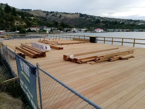 Construction of the boatshed's main deck got underway in 2019