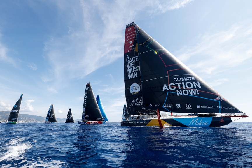 Close-action-in-a-slow-start-from-Genova-LLoyd-Images-The-Ocean-Race-Europe-2025.jpg