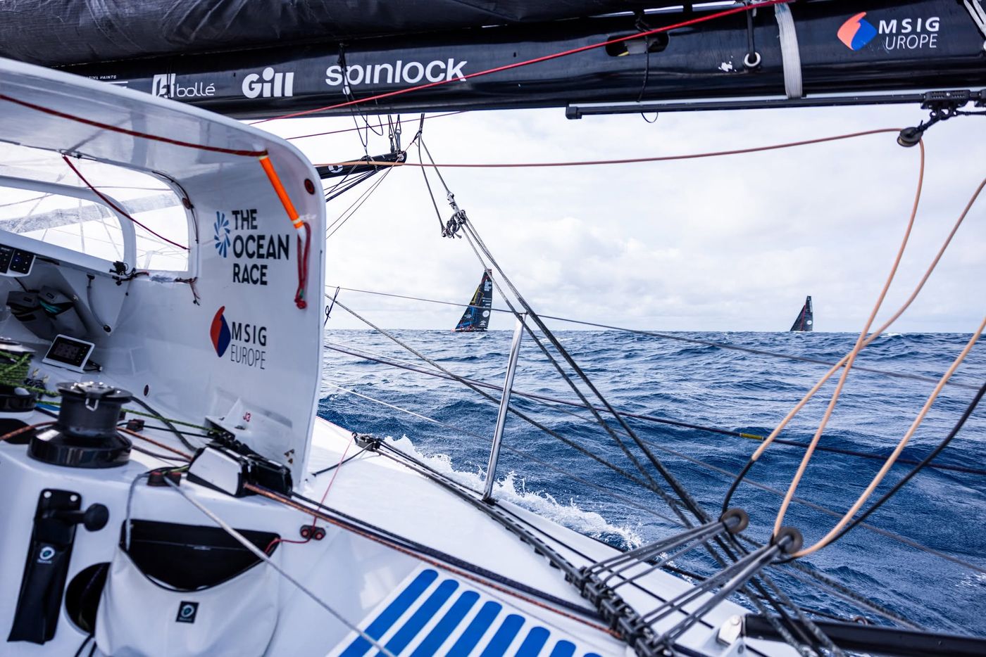 Cockpit picture under way in the The Ocean Race Atlantic 2026