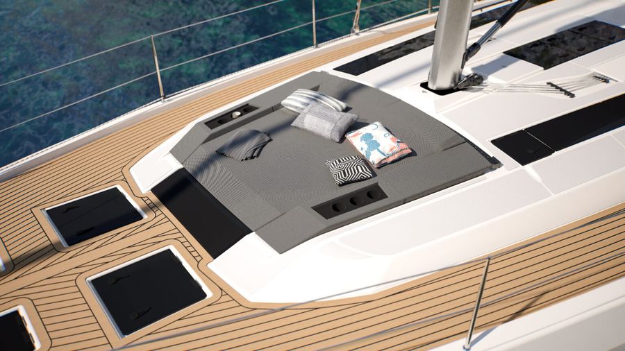 Dufour 54 Forward Sky Lounge Deck. Photo credit: supplied
