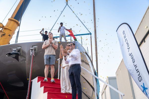 Cutting through the water, the Ultima 88 shows off its sporty lines