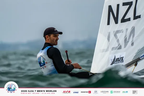 Tom Saunders leading the New Zealand charge at the ILCA 7 World Championships
