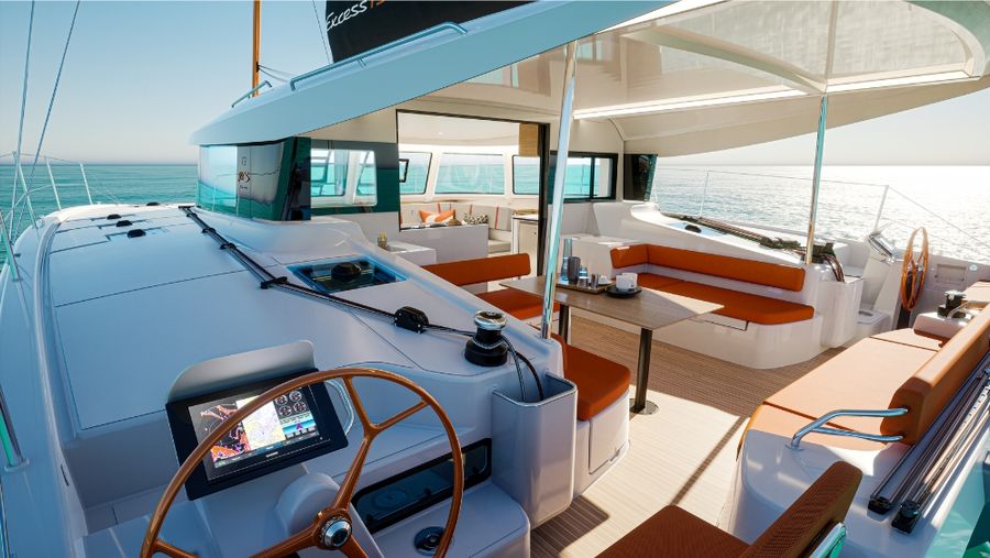 Equipped with self-tacking jibs, Dyneema steering cables for responsiveness, and a comfortable helm seating arrangement, the Excess 13 provides ample control for both novice and seasoned sailors.