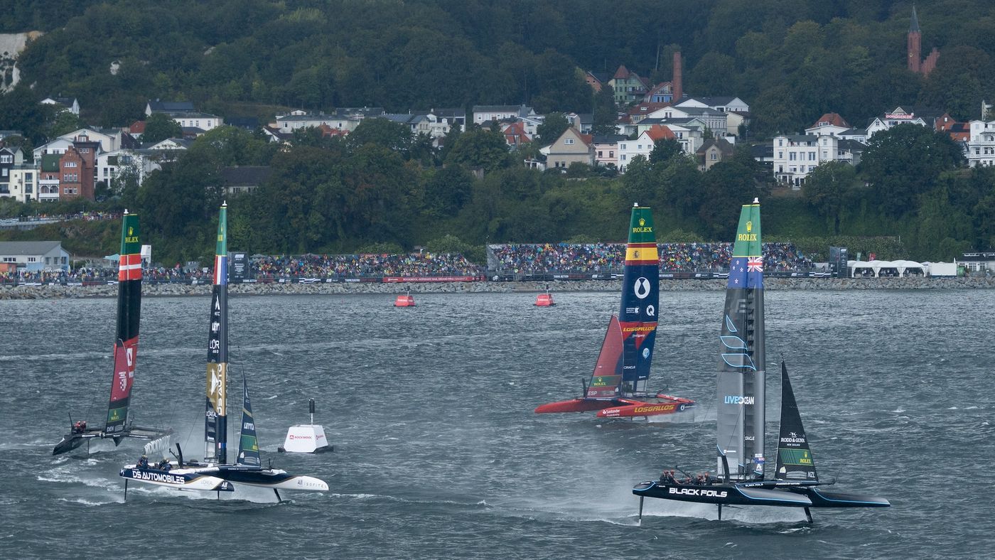 The Black Foils lead Group A during racing at Sassnitz
