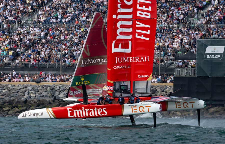 Emirates GBR team in action at the Portsmouth round of SailGP Season 6.