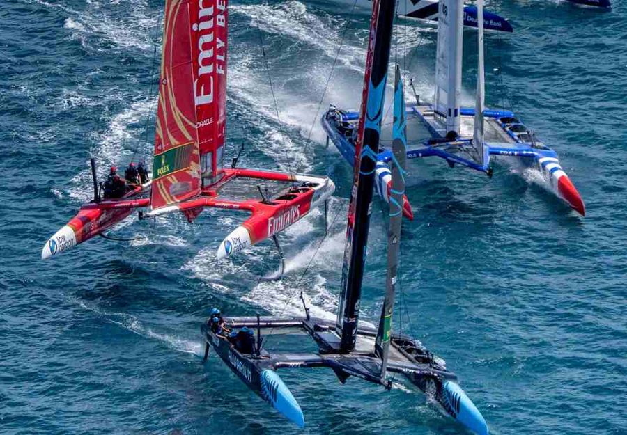 Fine racing. Image credit, SailGP