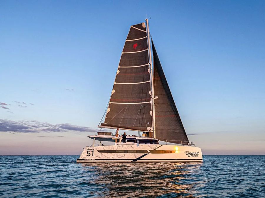 Caption: The Fountaine Pajot Aura 51 is just one of the models available with Fountaine Pajot's ODSea+ Hybrid Electric system