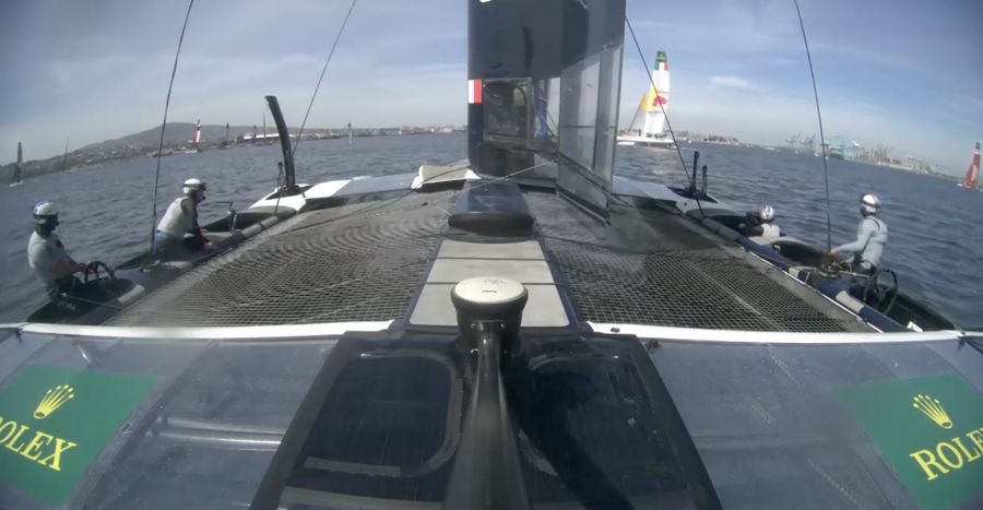 Great photo from the camera on Team France' boat. Photo credit: SailGP video feeds