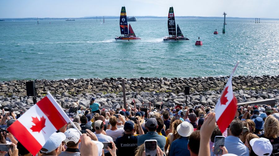 NorthStar defeated Los Gallos before a large crowd at the Portsmouth SailGP event.