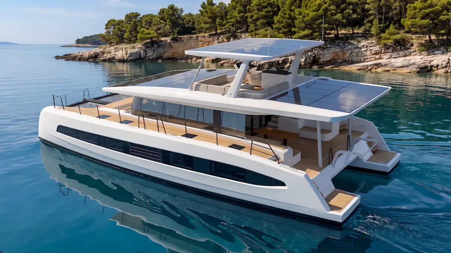 German built Pioneer One will make her public debut at the 2026 Cannes Yachting Festival. The 60 foot catamaran uses solar electric propulsion for extended, self sufficient cruising.