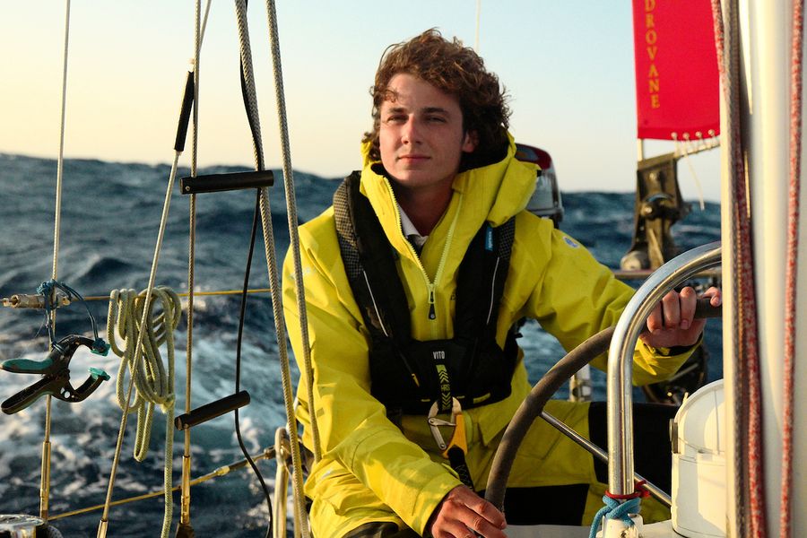 Golden Globe Race skipper Louis Kerdelhué from France who is sailing a Biscay 36, ‘Nuri’