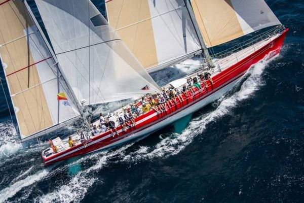 The late Sir Peter Blake’s 1989-90 Whitbread winning Steinlager II fully restored and now operated by the New Zealand Sailing Trust. Photo credit: New Zealand Sailing Trust