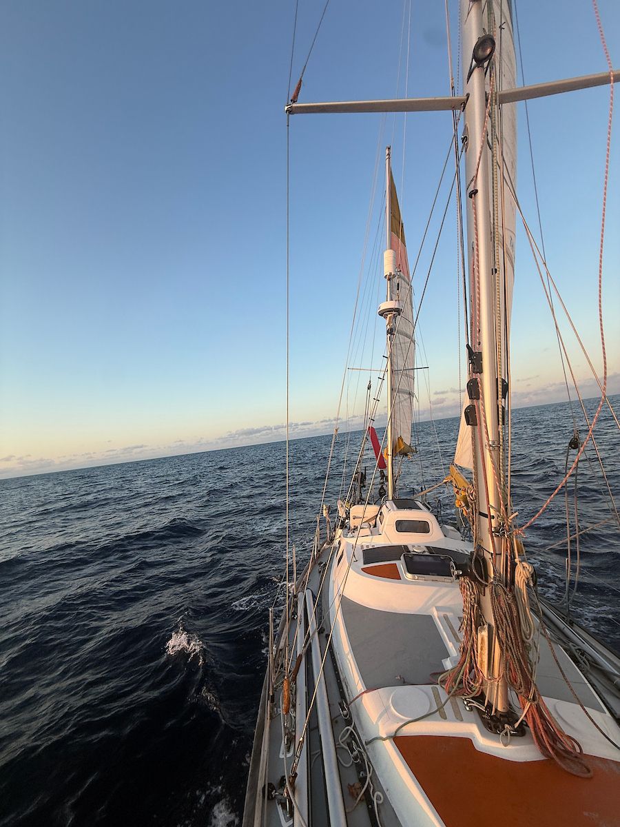 Golden Globe Race skipper Louis Kerdelhué, a Frenceman sailing his Biscay 36, ‘Nuri’