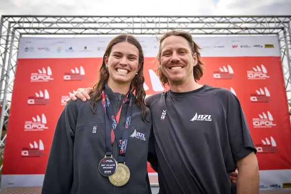Bright pictured with coach Paul Snow-Hansen.