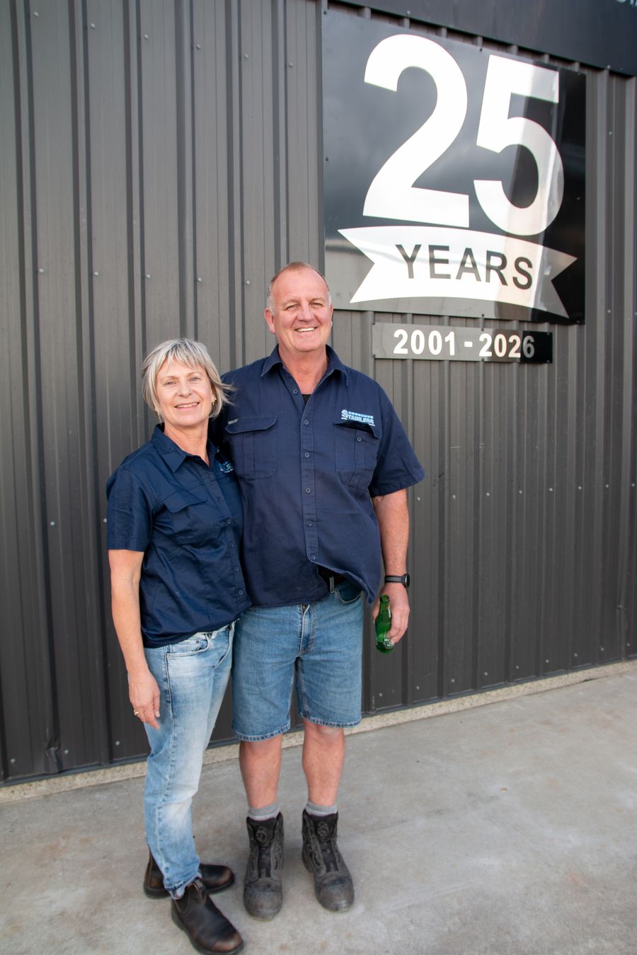 Sue and Simon Mehrtens, owners of Absolute Stainless celebrate 25 years in business
