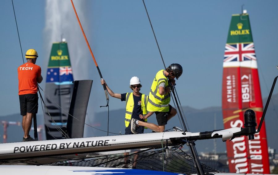 SailGP racing action on the water.