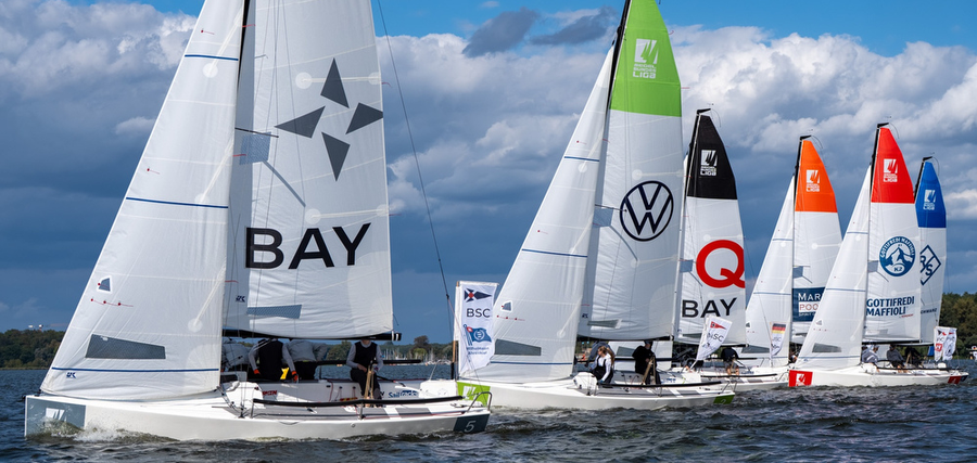 J70 racing on Berlin’s Wannsee during the penultimate German Sailing League round.