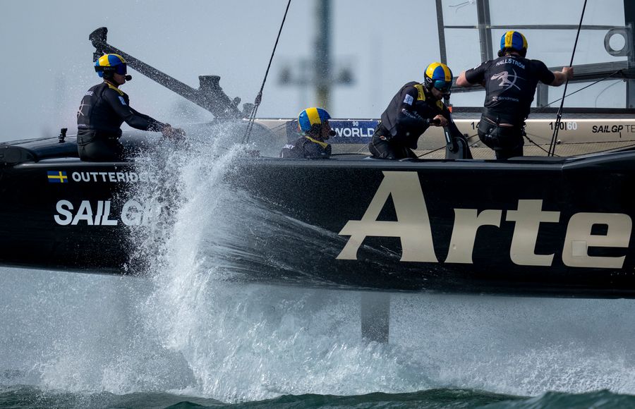 Artemis team athletes and their F50 captured up close in SailGP Season 6.