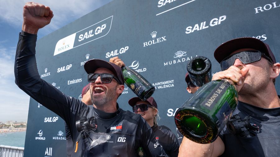 Taylor Canfield celebrates a win in Valencia during the 2026 season