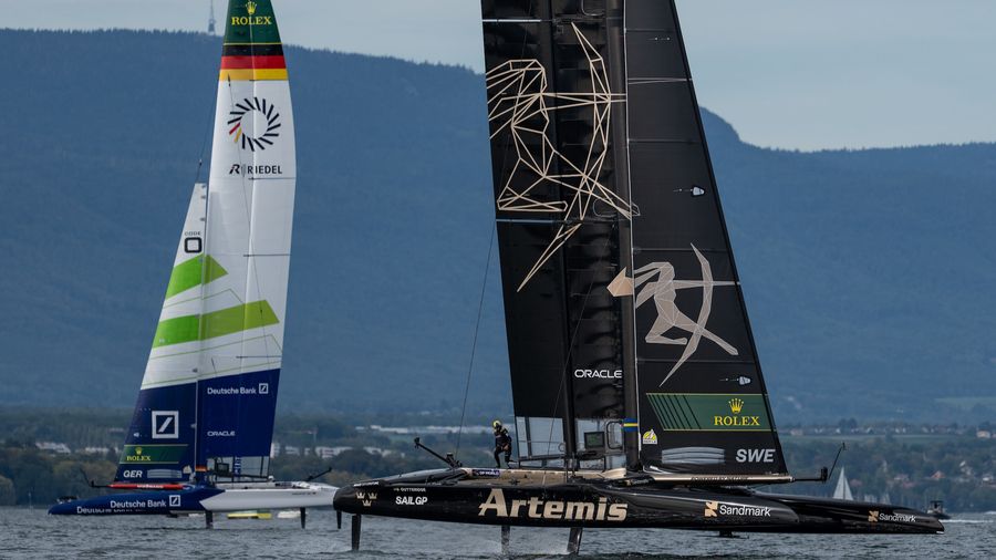 Artemis lines up alongside Germany on the water in Geneva