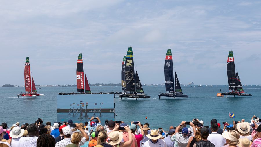 F50 fleet underway on day two of racing in Bermuda, 2026 season