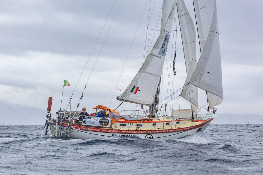 Pat Lawless GGR leaving Dingle Co Kerry Ireland sailing to Les Sables d'Olonne to start the GGR 2026