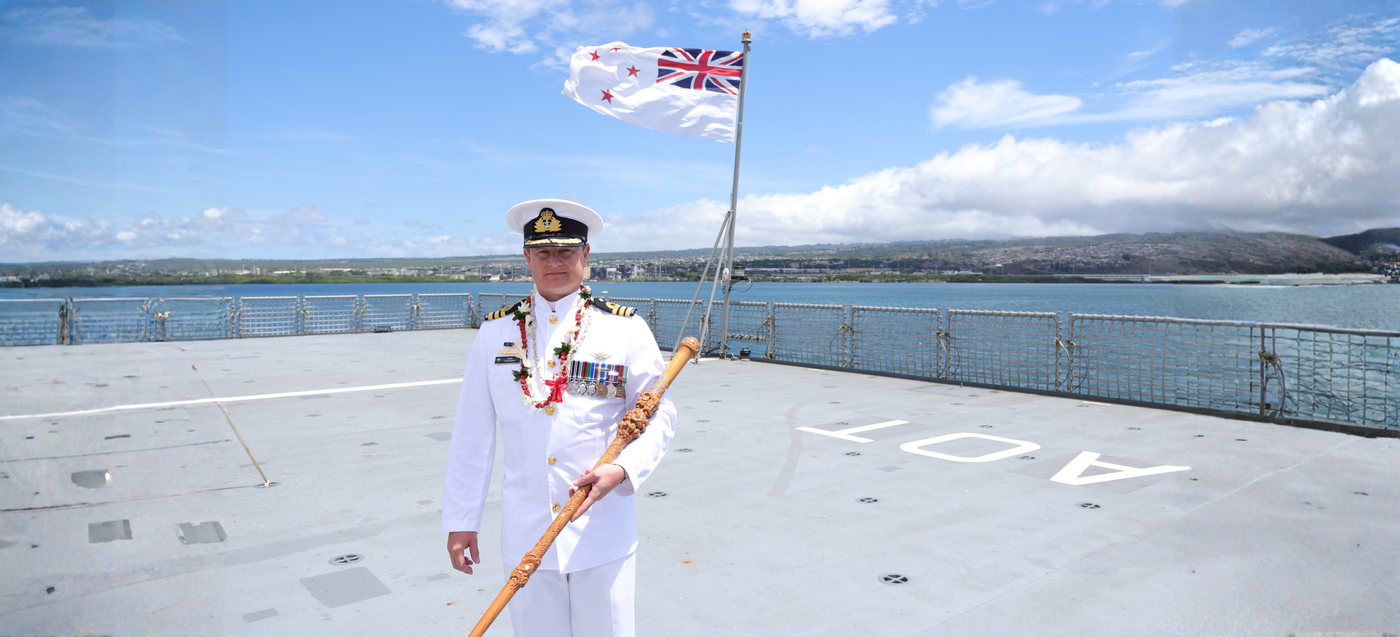 Kane Sutherland steps up to command Navy's largest ship
