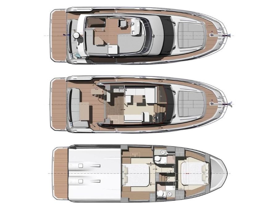 Layout of the 2019 Prestige 420 FLY