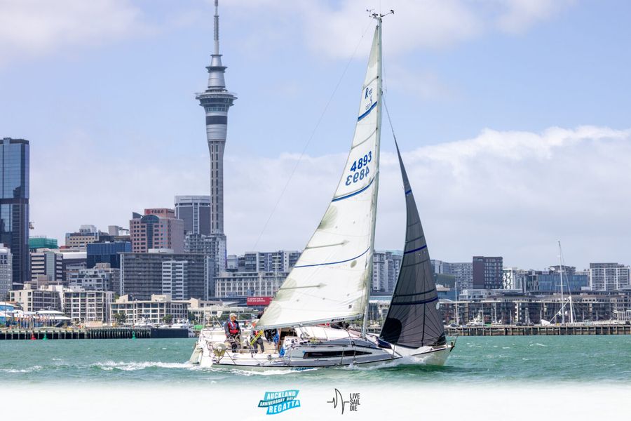 Lightfoot in the Keelboat Harbour Race in the 2025 Auckland Anniversary Regatta. Monday 27 January. Photo: Suellen Hurling / Live Sail Die