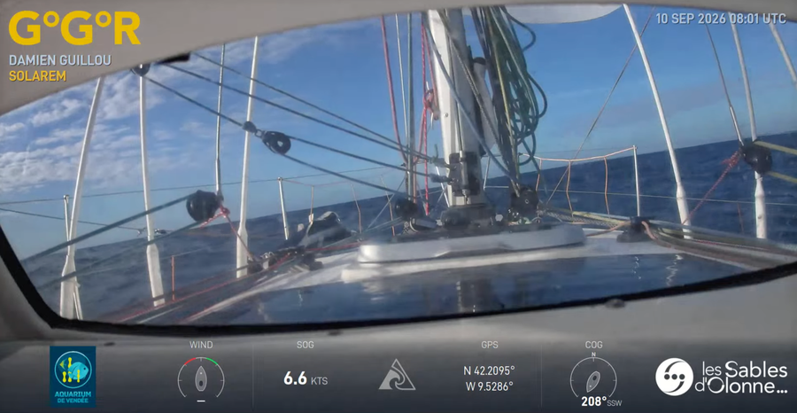 Live photos from the leading boat as Guillou's lead starts to slowly increase