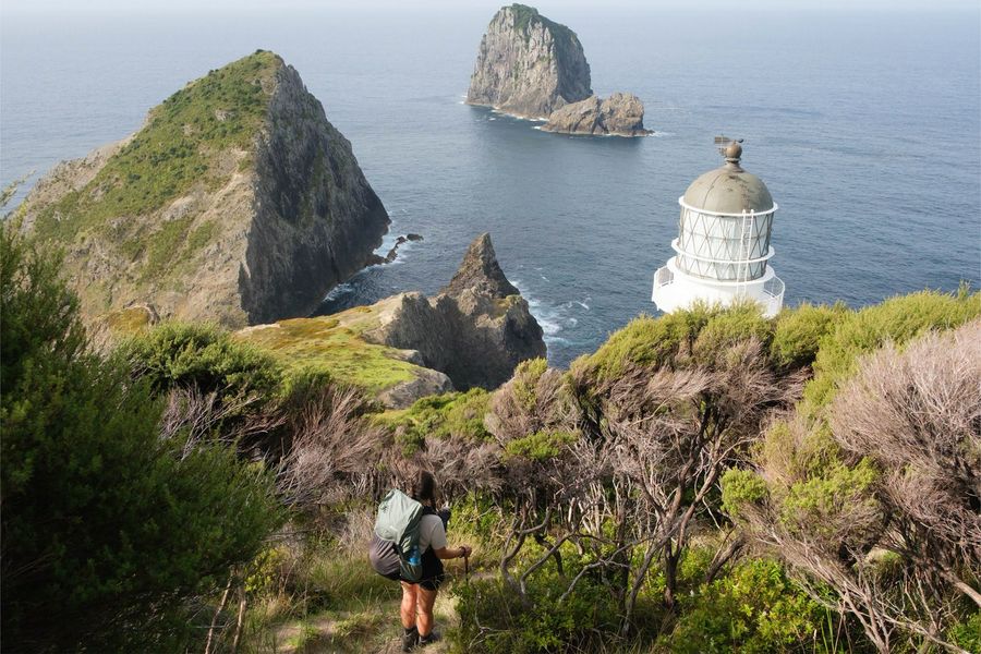 Looking down onto Cape Brett and further out still is Piercy Island
